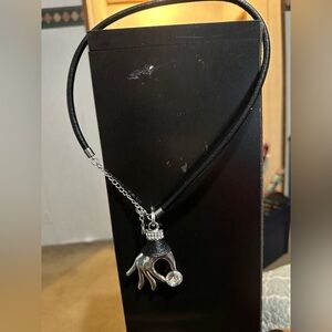 Silver Hand Pendant Necklace. THE GRINCH HAND.